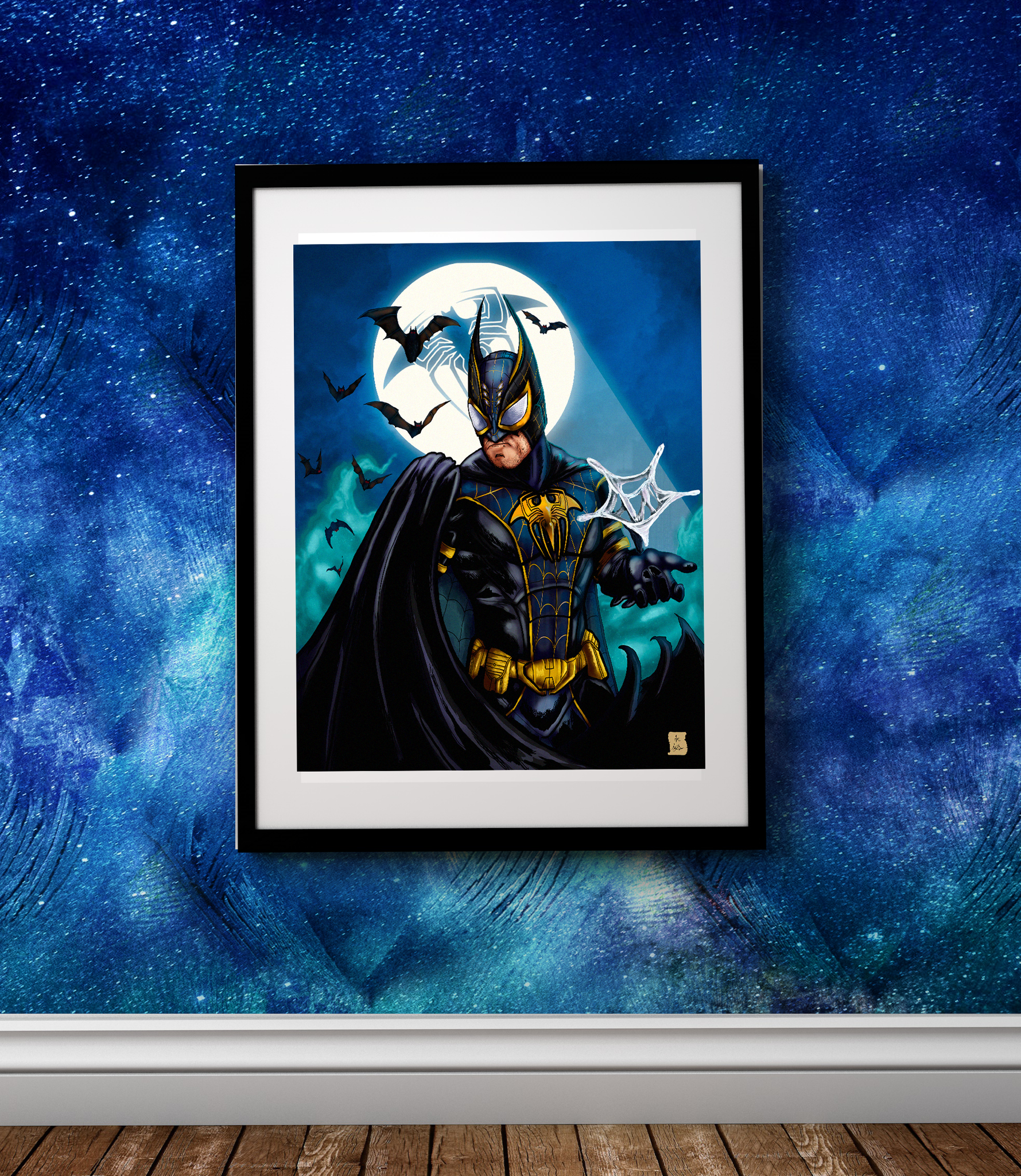 BATMAN SPIDERMAN MASHUP BLUE – Art of ARL